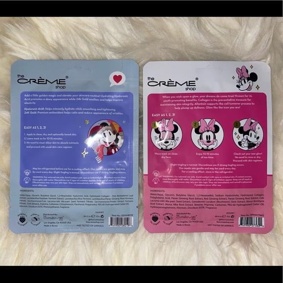 Crème Shop x Minnie & Mickey Mouse Printed Essence Face Mask Christmas Mask Set - Picture 2 of 2